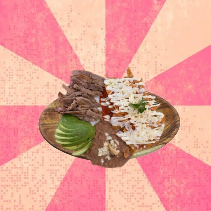 Chilaquiles Rojos con Milanesa