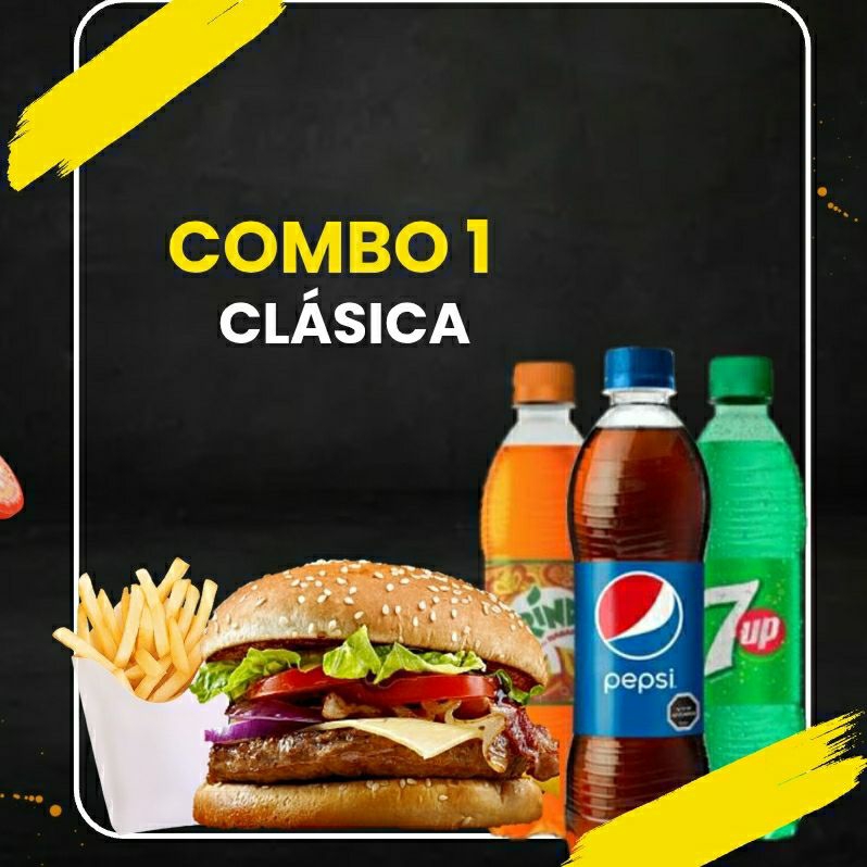 Combo 1R - Hamburguesa Clásica Papas Y Refresco