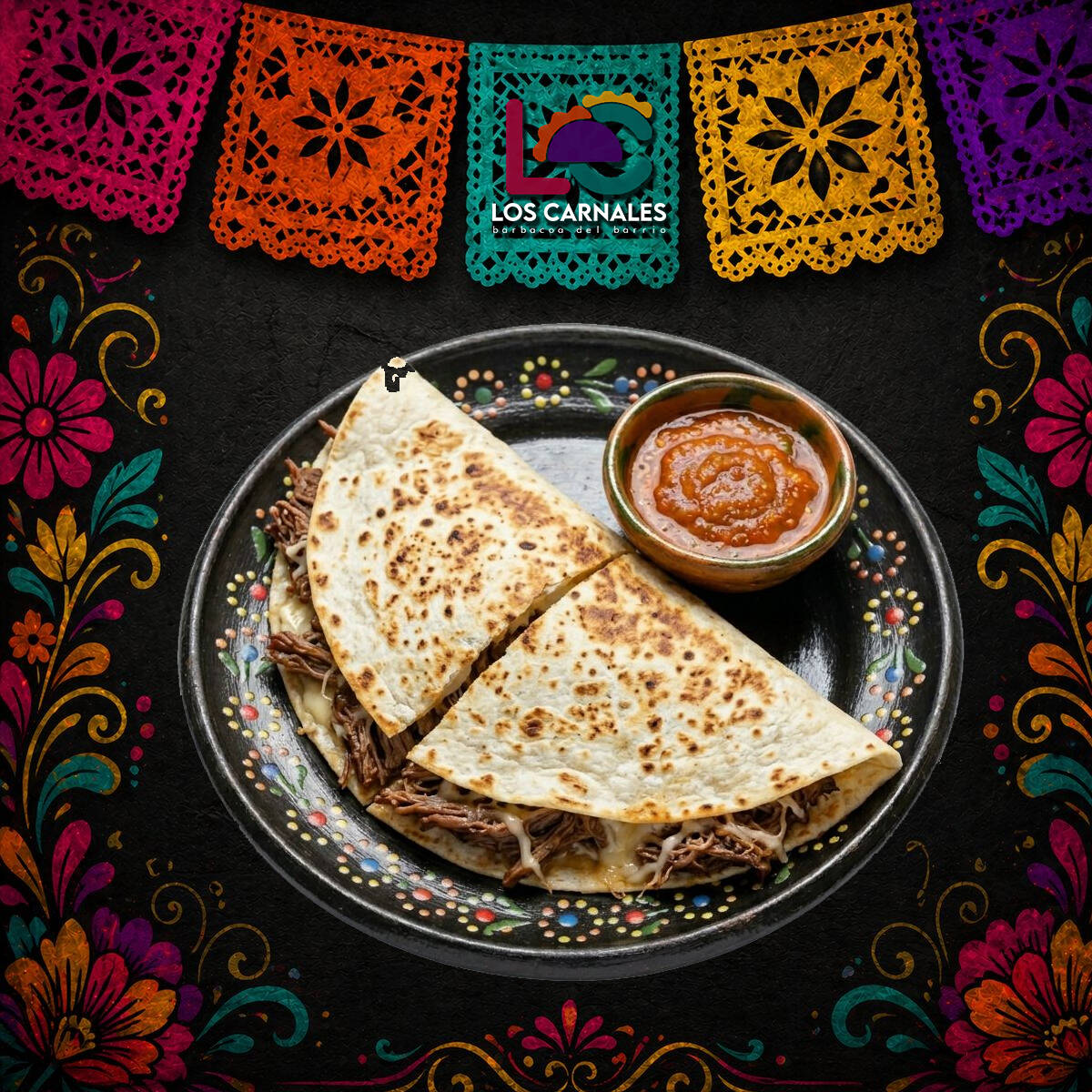 Quesadilla Doble Debarbacoa con Tortilla de Harina