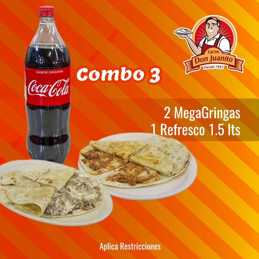 Paquete #3 - 2 Megagringas y Refresco de 1.5Lts