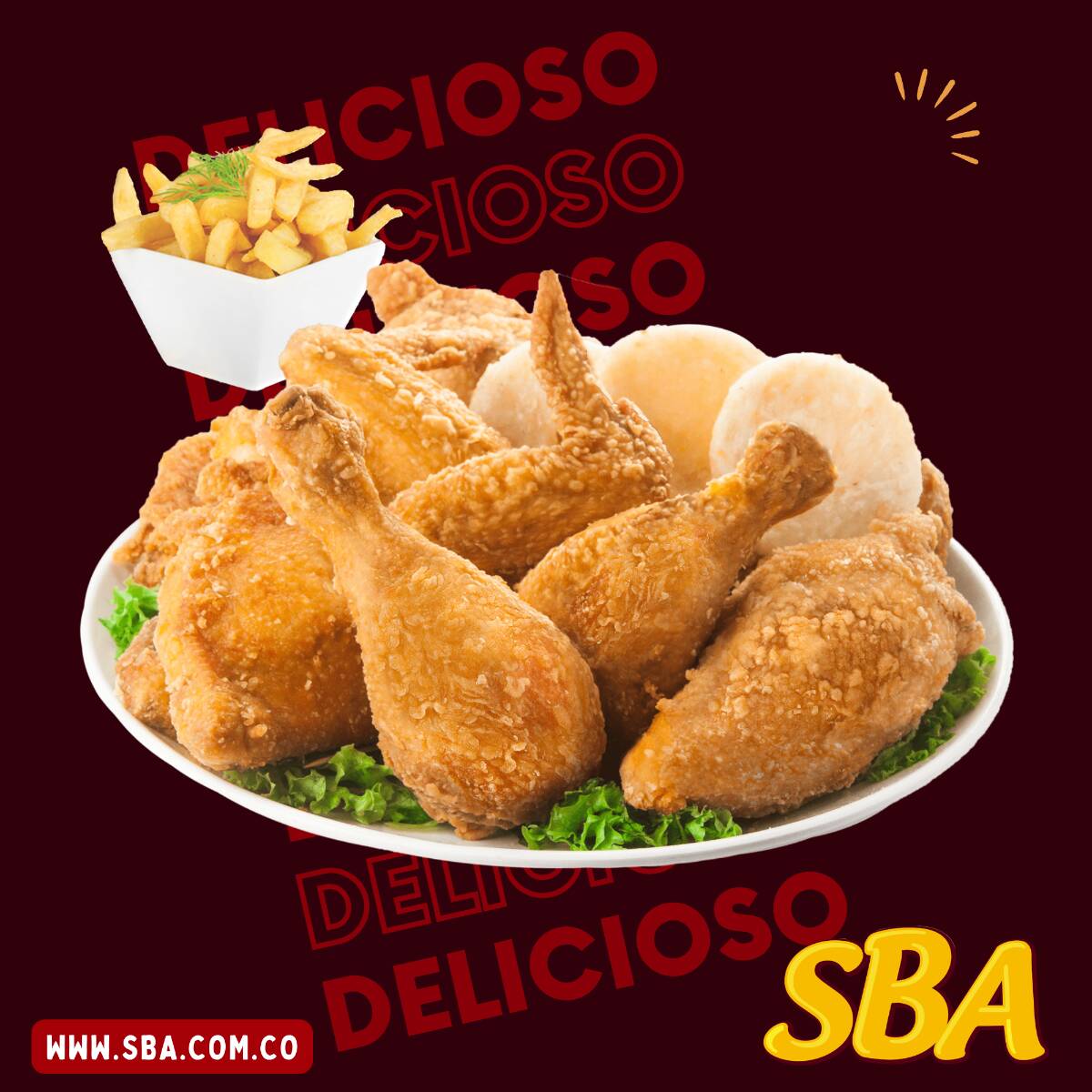 1 Pollo + 2 Acompañamientos
