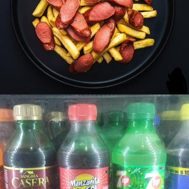 salchipulpos + refresco
