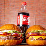 2 salada bacon+ 1 coca 1lt. Pão brioche, hambúrguer, mussarela, salada, bacon, molho verde e barbecue