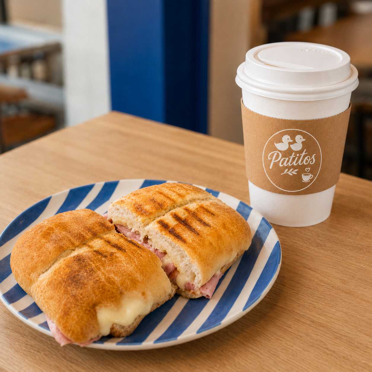 Combo Chapata Jamón + Capuchino