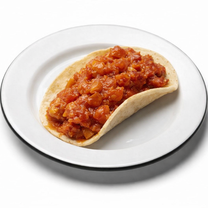 Taco de Chicharron Rojo