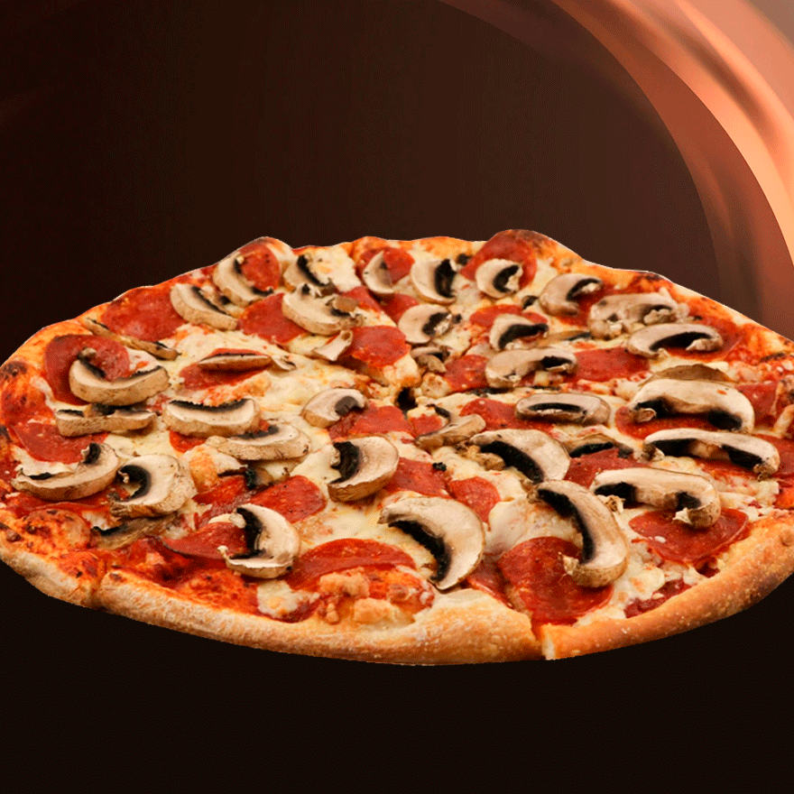 Pizza Gourmet Pepperoni & Champiñones Alto