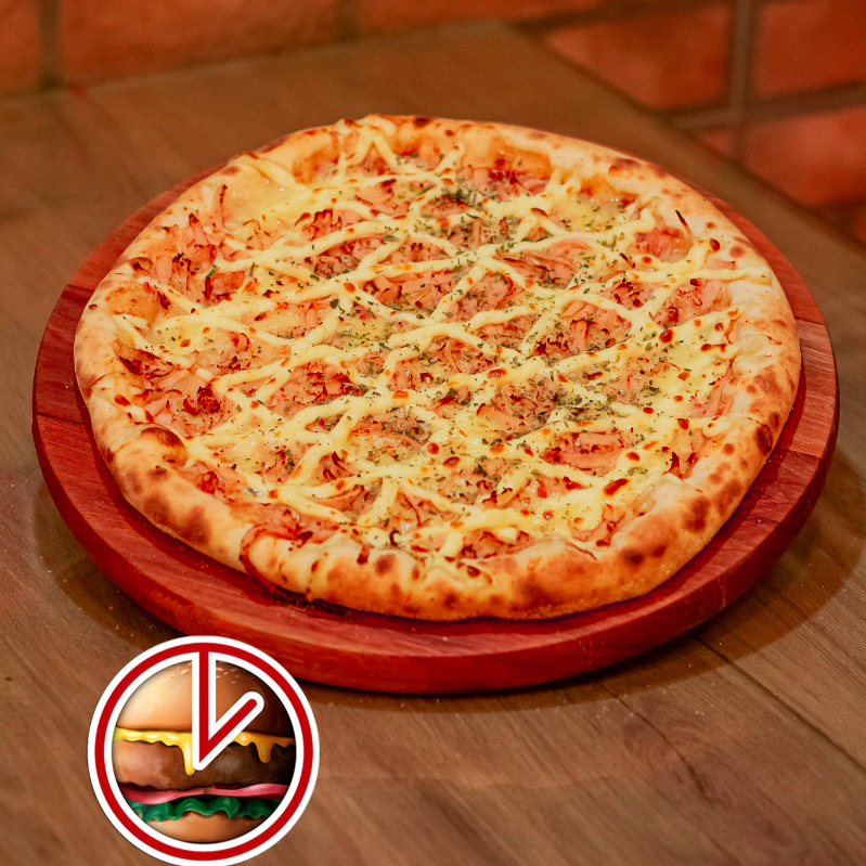 MASSA,MOLHO,MUSSARELA,PEITO DE PERU CATUPIRY OREGANO