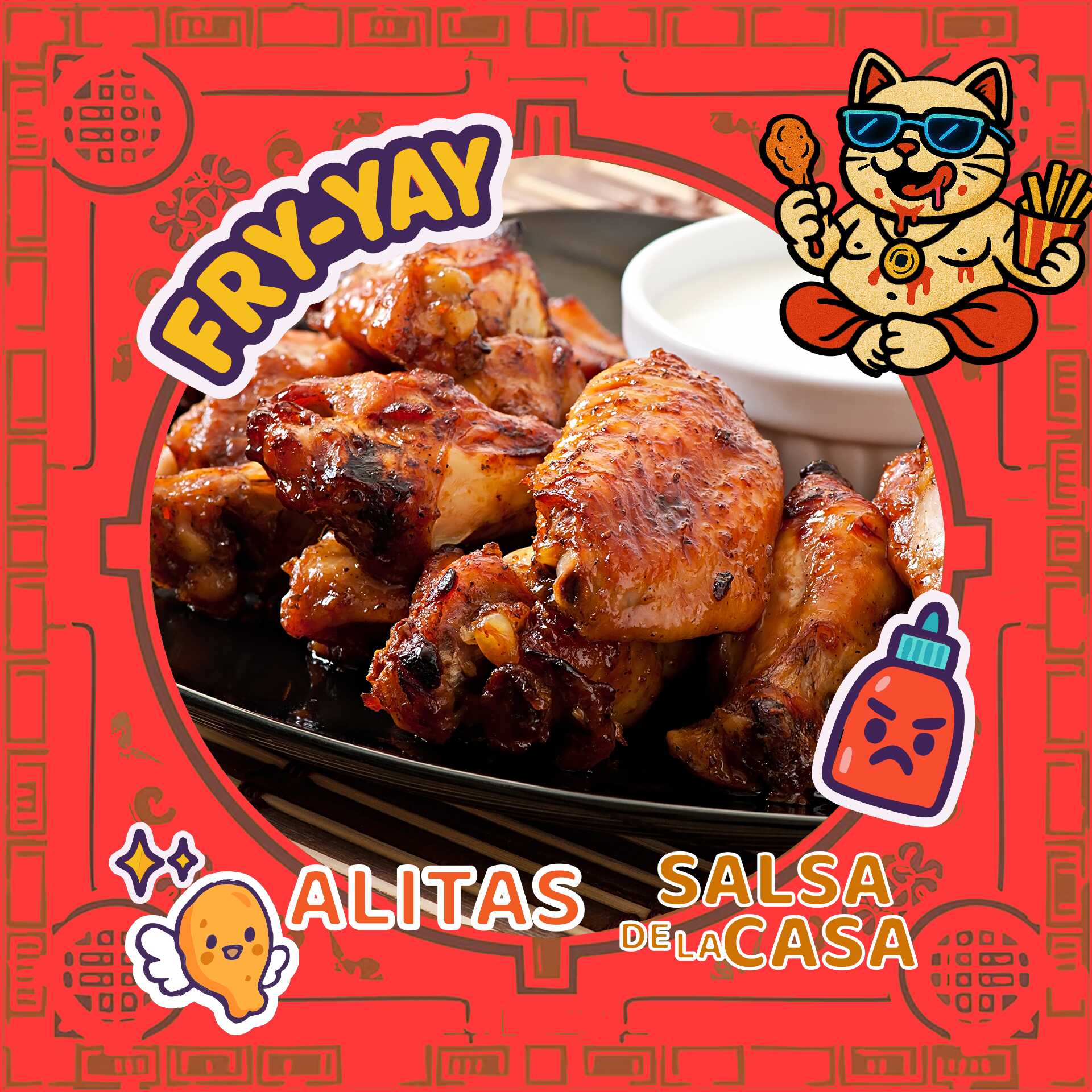 Alitas Salsa de la casa 15s