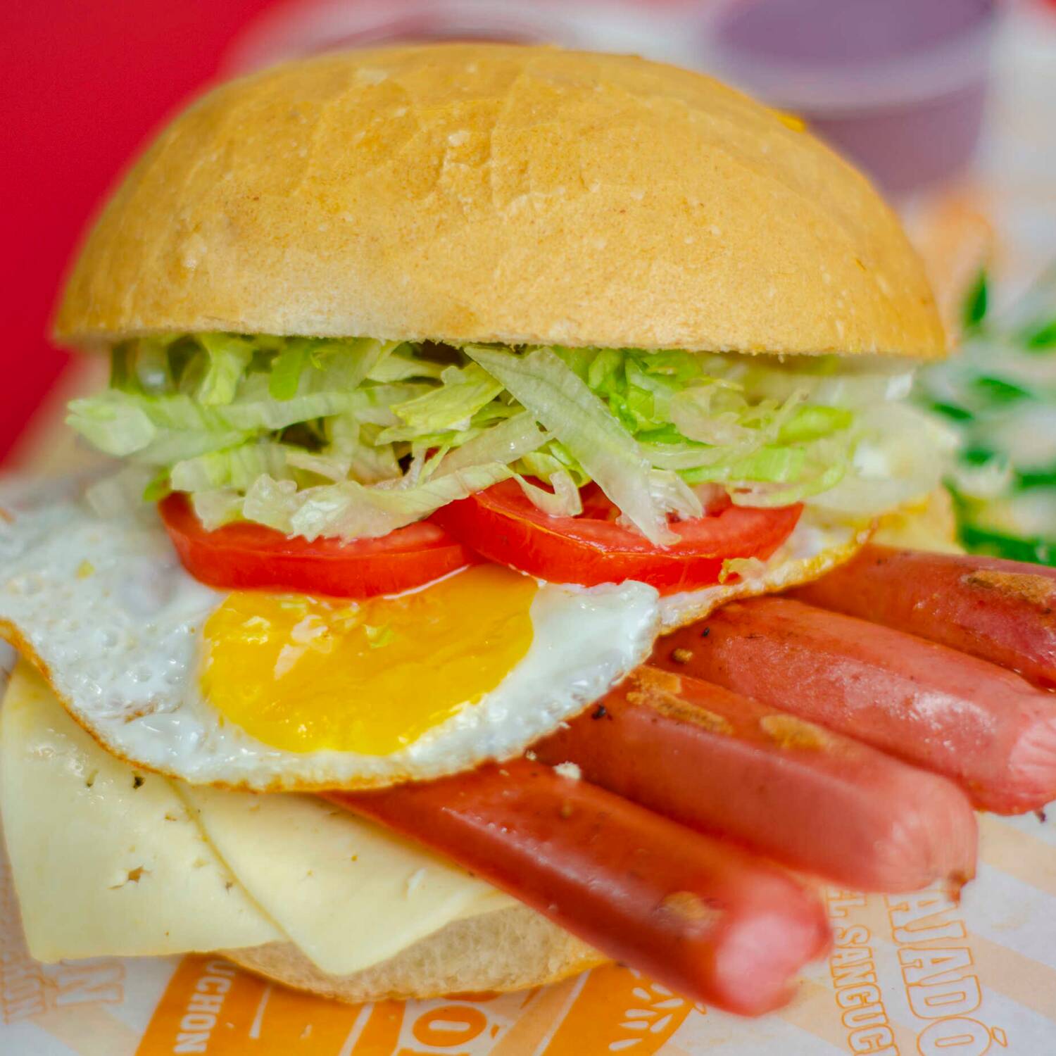 Sándwich de Hot Dog con 2 Jamones y 2 Lomitos