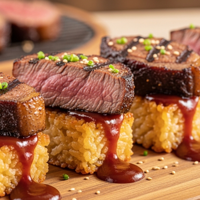 Crispy Rice de Barbacoa de Picaña 4 pzas