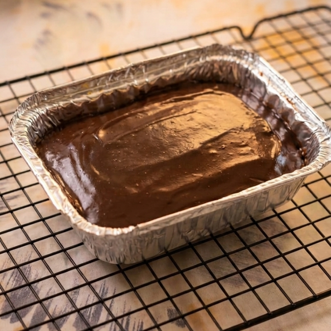 Um bolo de cenoura caseiro com uma deliciosa cobertura de brigadeiro na marmitinha! Ideal para acompanhar o seu café! Aprox. 250g.