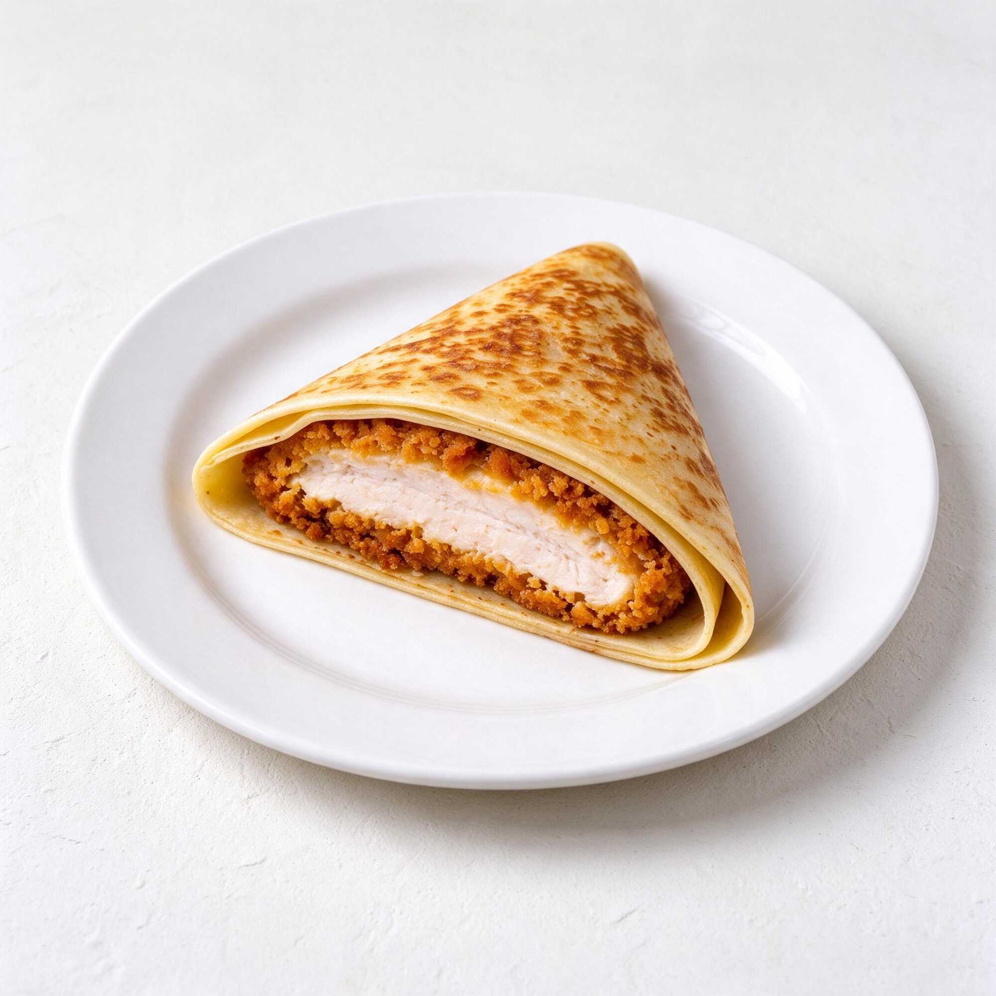 Crepa rellena con pechuga empanizada