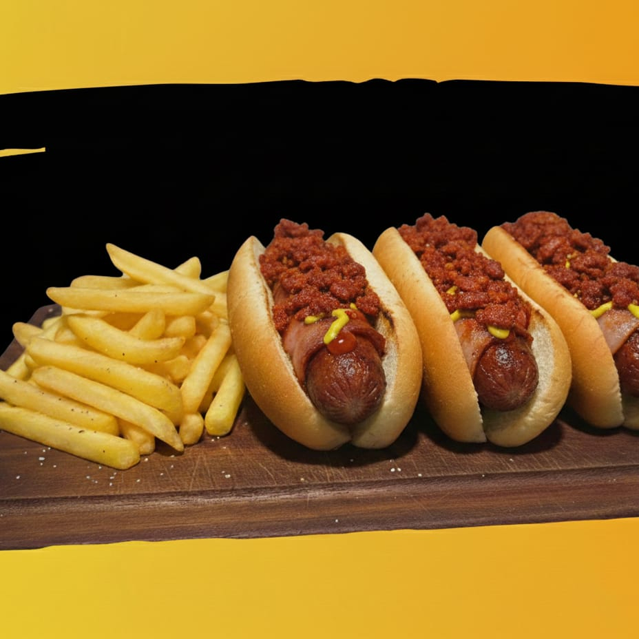 3 Perros bacon chorizo con papas