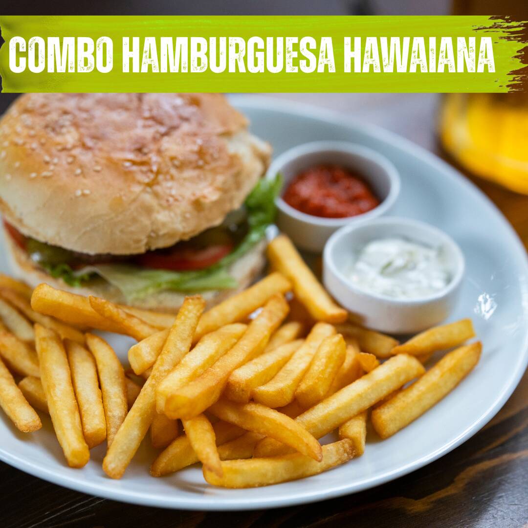 Combo Hamburguesa Hawaiana 🍔🍟🧃