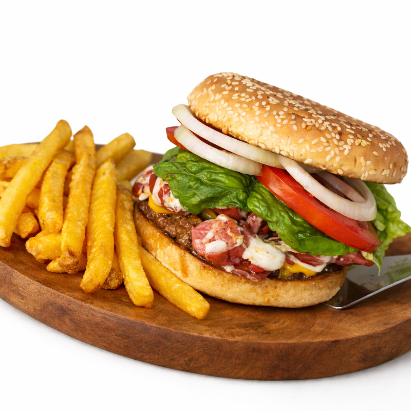 Araña Burguer con Papas