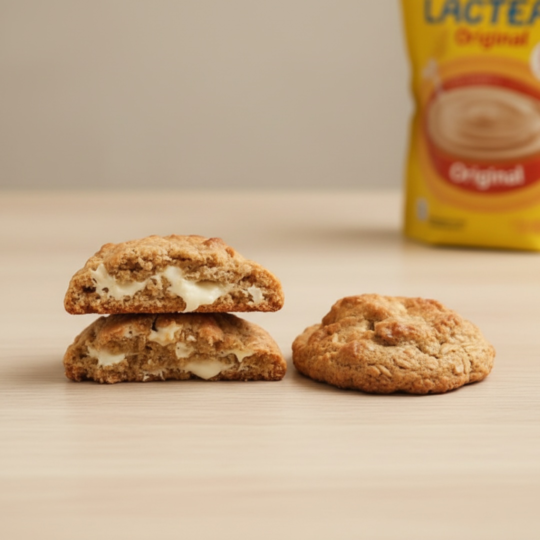 Esse é para os amantes de Farinha Láctea. O cheirinho vocês nem imagina. Toda a massa é feita com Farinha Láctea, baunilha, e generosos pedaços de chocolate branco.