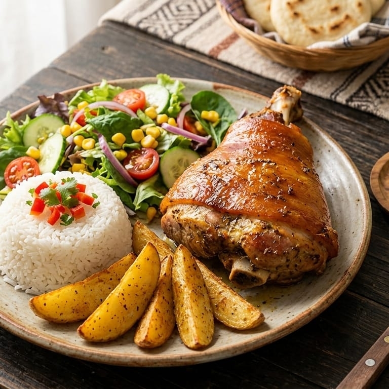 Almuerzo con Pierna Pernil Asada