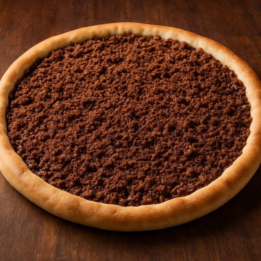 Molho de creme de leite, cobertura de chocolate e granulados.