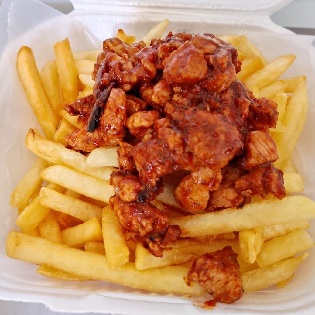 PAPAS A LA FRANCESA CON CARNE AL PASTOR.