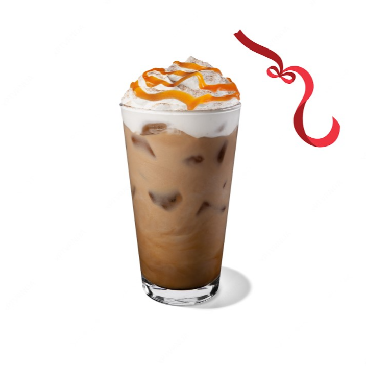 Espresso, leite com xarope de avelã e gelo.
Finalizado com chantilly de baunilha, cada de caramelo e um toque de canela.
*O chantilly pode derreter durante a entrega.*