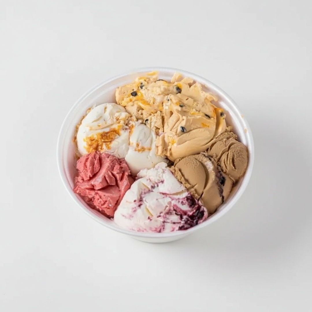 Cumbuca de 1 litro onde você pode escolher até 5 sabores. ###Tags### gratis grátis promoção promocao oferta desconto barato sorvete gelato milkshake sobremesa Nutella nutela doce