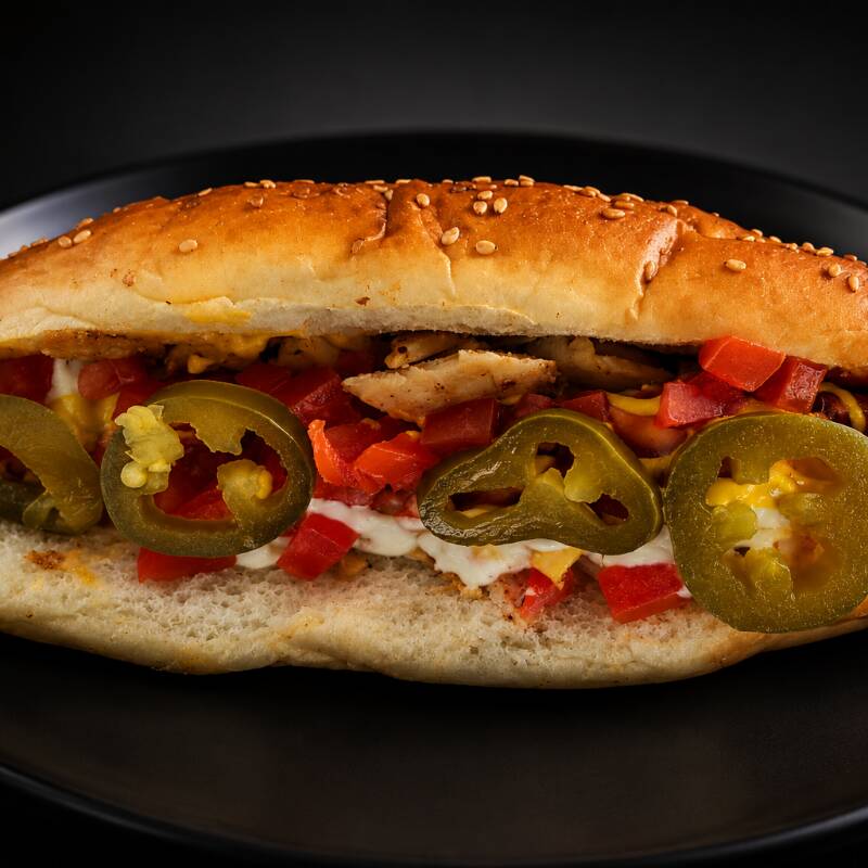 Hot Dog Pollo a la Plancha Pan Artesanal Grande