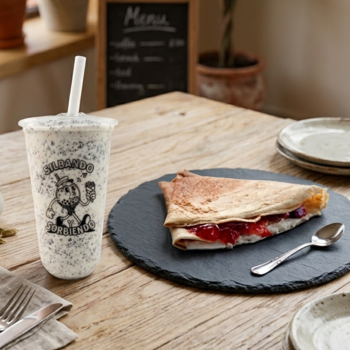 Frappe de Cookies And Cream con Crepa de Mermelada