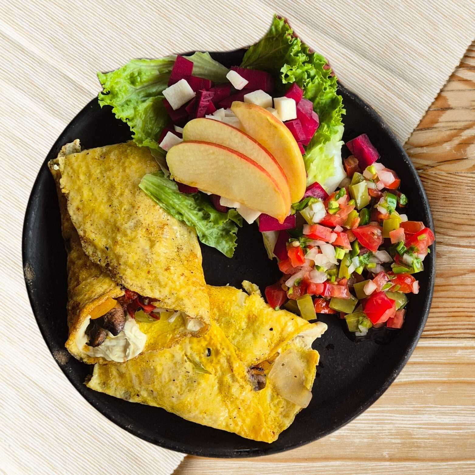 Omelette de Champiñones con Quesillo