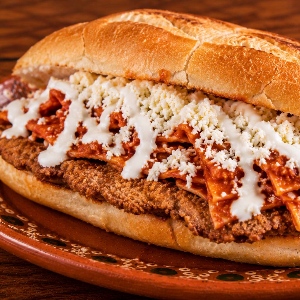 Torta de Milanesa con Chilaquiles