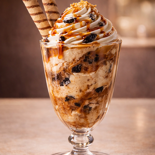 Uma sobremesa extremamente cremosa e indulgente, criada para quem ama a combinação perfeita entre o sabor suave do Leite Ninho e a intensidade irresistível da Nutella. O Creme Especial Ninho com Nutella é preparado com um creme denso e aveludado de Ninho, mesclado com generosas camadas de Nutella que criam um efeito marmorizado rico e delicioso em cada colherada. Servido em taça, ele ganha ainda mais sabor com caldas especiais escorrendo entre as camadas, formando uma sobremesa visualmente incrível e extremamente saborosa. No topo, uma espiral cremosa aerada, finalizada com calda especial, amendoim granulado crocante e wafer crocante, trazendo equilíbrio perfeito entre cremosidade e textura. ✨ Destaques da sobremesa: • Creme especial ultra cremoso de Leite Ninho • Camadas generosas de Nutella • Caldas especiais que realçam o sabor • Finalização crocante com amendoim granulado • Wafer crocante para completar a experiência 🥄 Uma sobremesa premium, perfeita para quem ama cremosidade, chocolate e muito sabor em cada colherada.