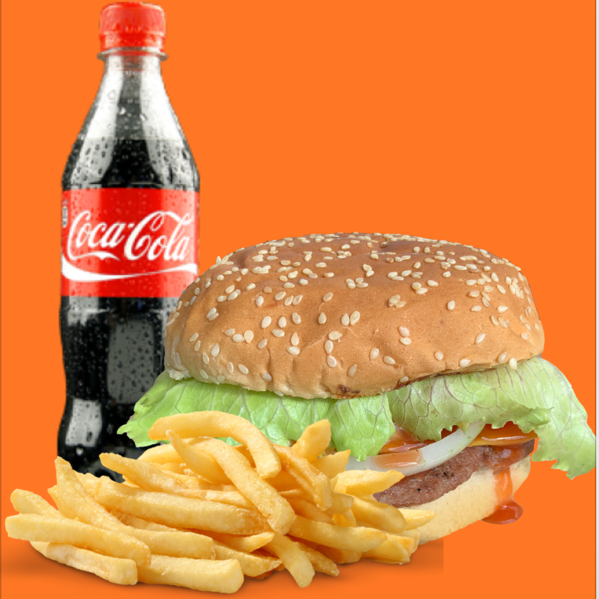 Hamburguesa Sencilla con Papas y Refresco