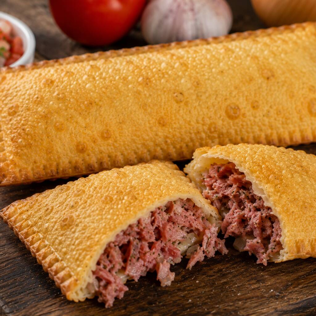 Linguiça calabresa bem douradinha e suculenta, com tempero na medida certa e aquele sabor marcante que conquista na primeira mordida. Tudo envolvido em uma massa crocante e sequinha. Simples, saboroso e irresistível! 🤤
