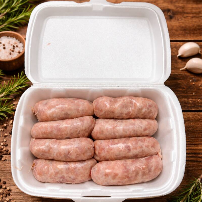 Porção na bandeja com 500g - Linguiça Toscana Frango Aurora/Super Frango selecionada.