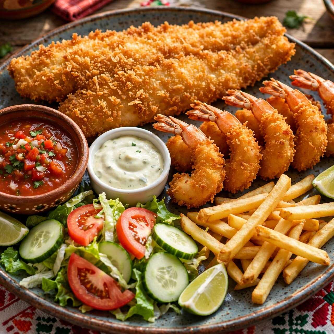 Filete de Pescado y Camaron