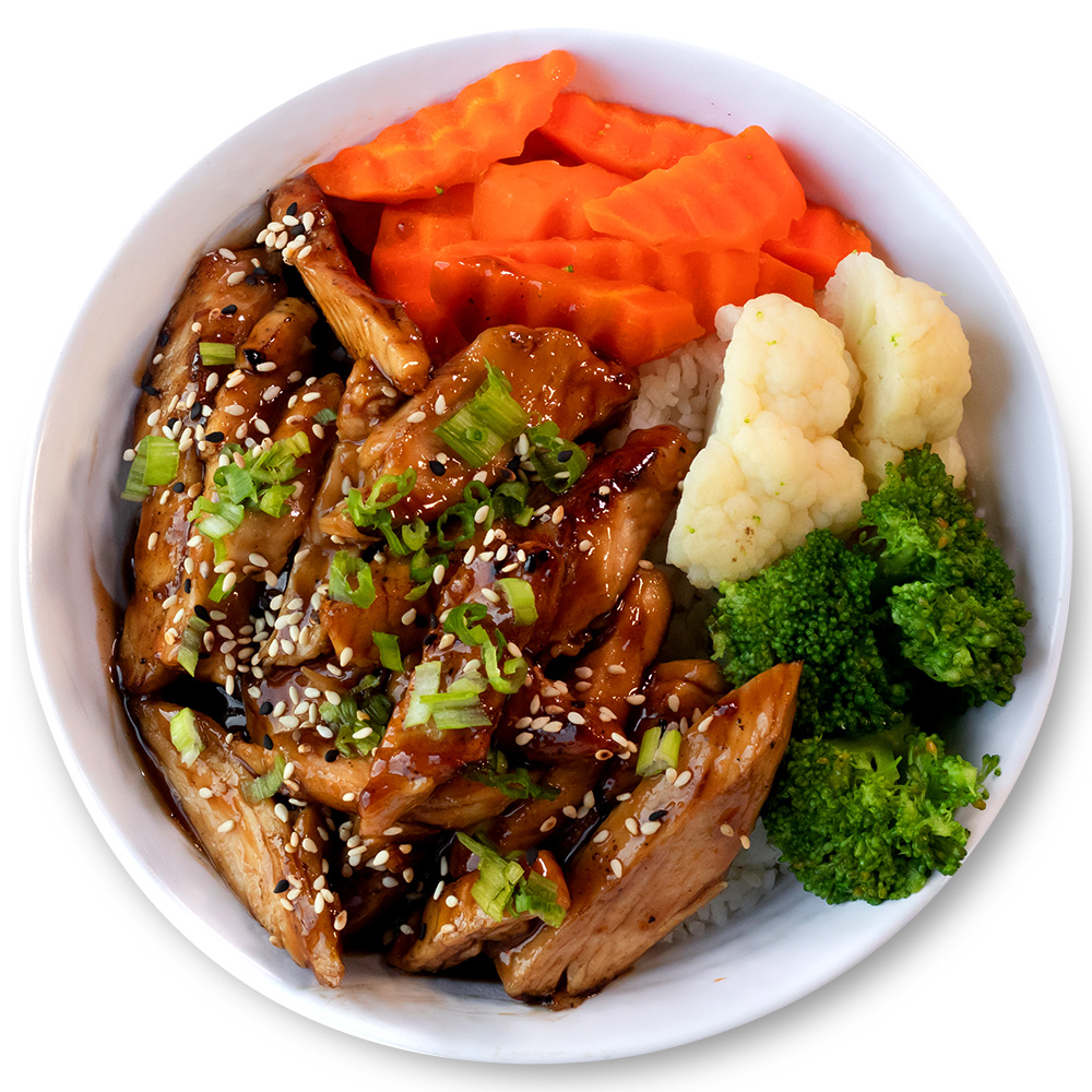 Teriyaki Pechuga Pollo Verduras A Vapor