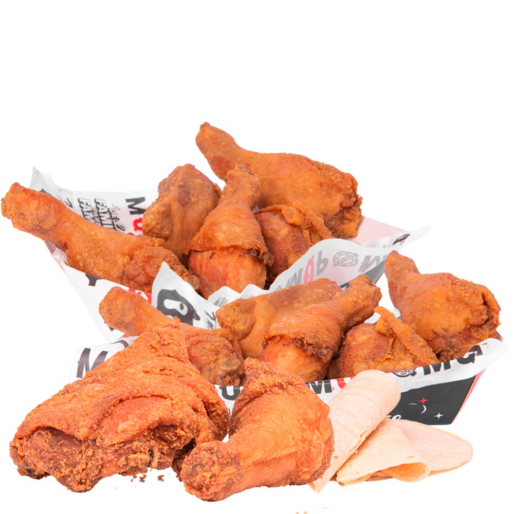12 Piezas de Pollo Frito y Tortillas