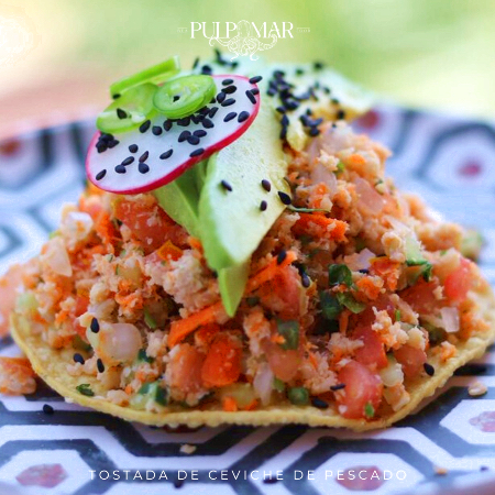 Tostada de Ceviche de Pescado