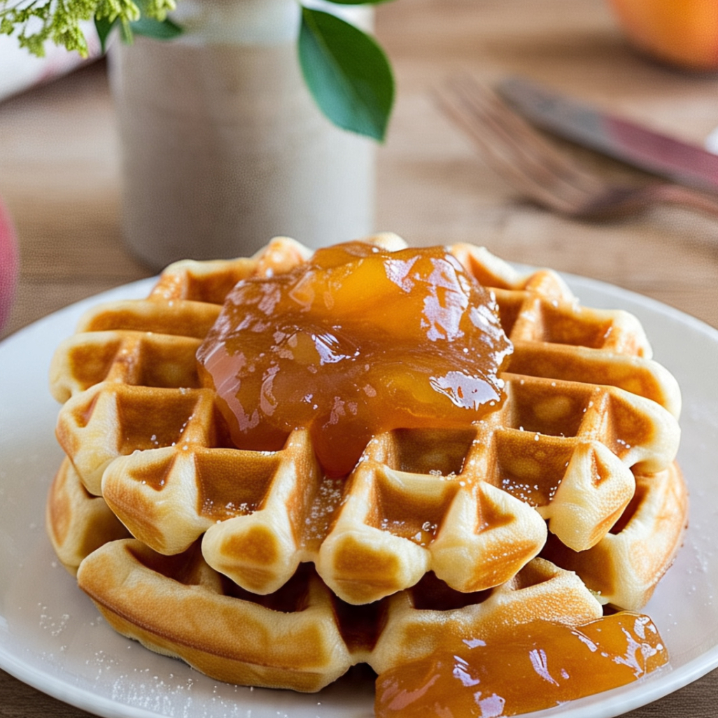 Dos Waffles Chicos Durazno