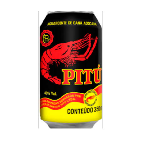 A Aguardente Pitú branquinha é uma aguardente de cana pura, transparente, sabor marcante e teor alcoólico de 40%, em lata de alumínio de 350ml.