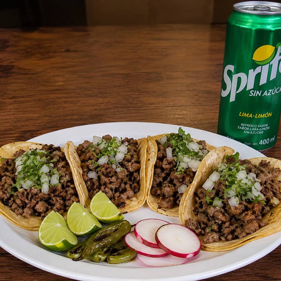 4 TACOTES DE ADOBADA 🔥🍍+ REFRESCO