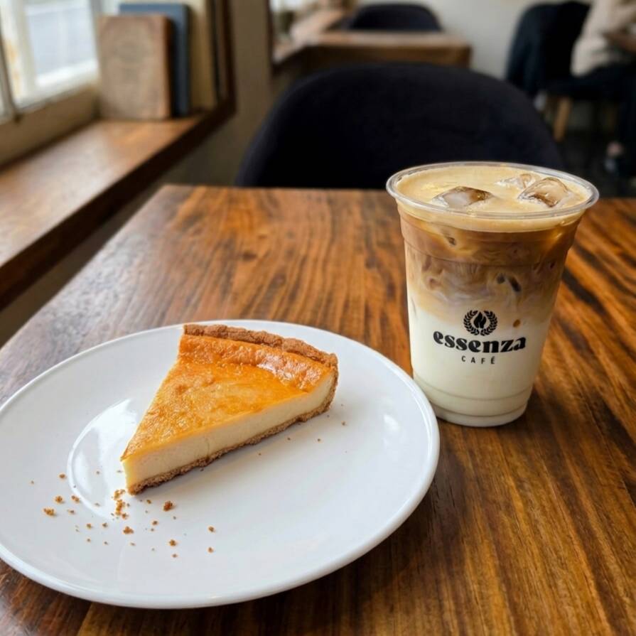 Iced Latte + Chessecake Artesanal