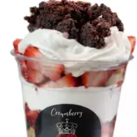 Fresas con Crema y Brownie Medianas