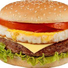 Acompanha: pão brioche, ketchup, maionese , molho big Mac, picles, alface, tomate, carne de hambúrguer, ovo e queijo cheddar