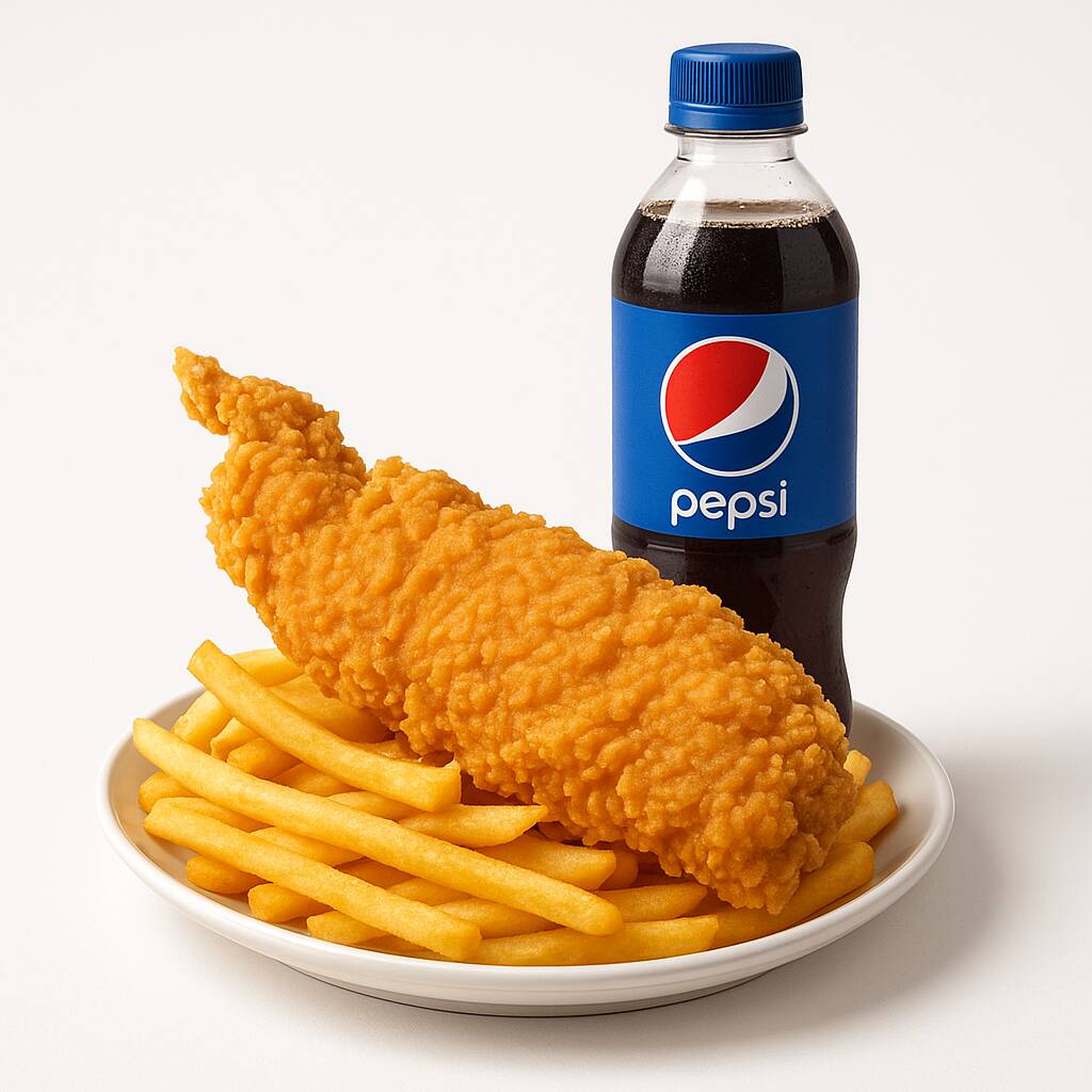 Pecho broaster + Papas fritas + Pepsi 355ml
