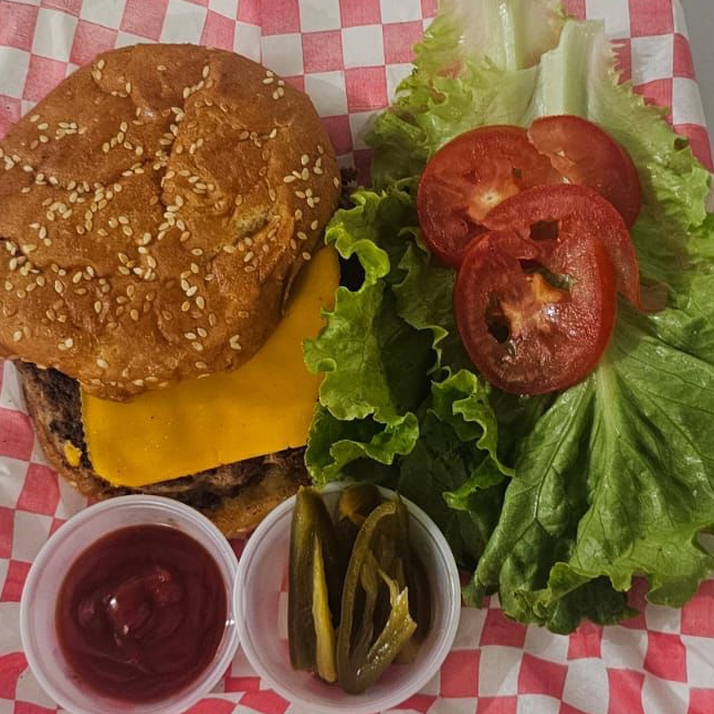 HAMBURGUESA ARRACHERA CON QUESO AMARILLO