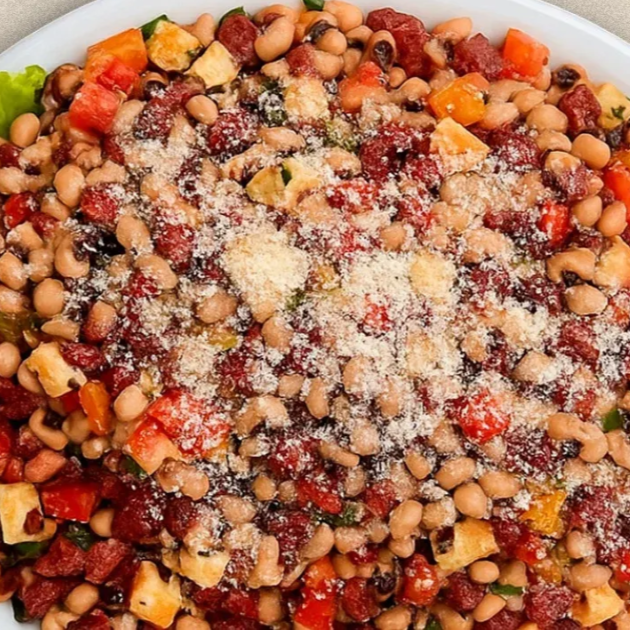 Arroz, farinha amarela, carne de sol e charque.