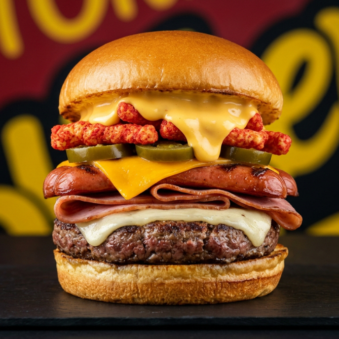 Hot Cheetos Burger