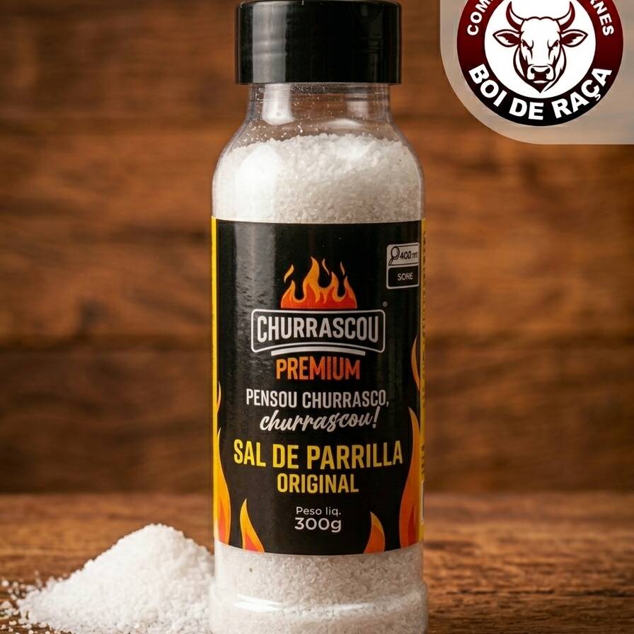 Sal de Parrilla tradicional
O equilíbrio perfeito entre a tradição do churrasco e o sabor do sal de parrilla. Com granulação média, ele penetra na carne de forma uniforme, garantindo o salgado ideal e uma crosta incrivelmente temperada e aromática.