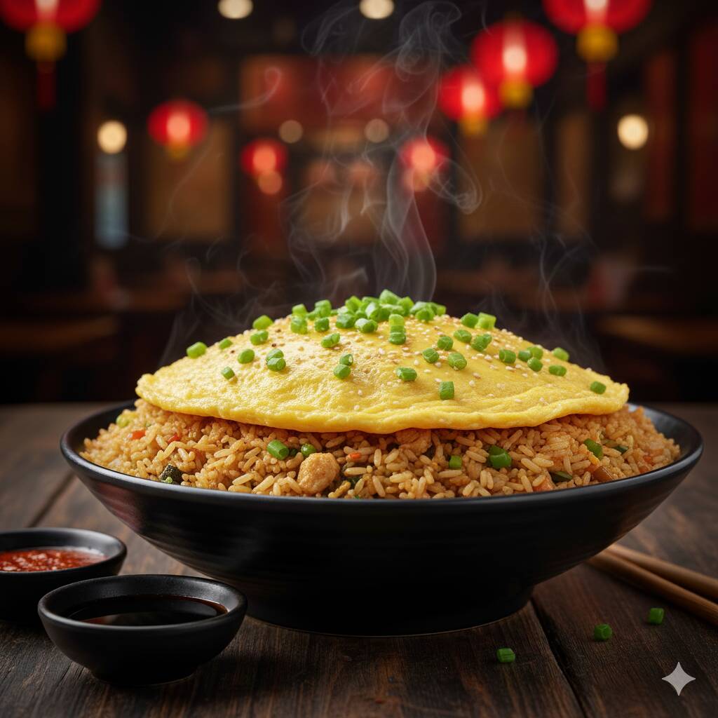 TORTILLA DE POLLO CON CHAUFA