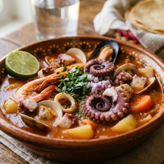 Sopa de Mariscos Con Pulpo